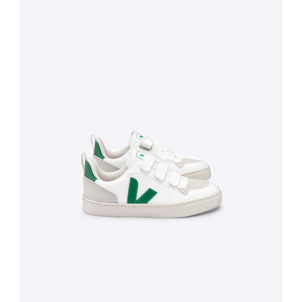 Veja V-10 CWL Cipő Gyerek White/Green | HU 775KOR